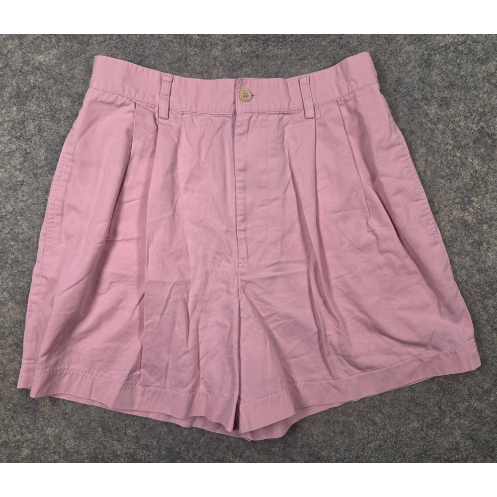 Vintage Polo Sport Ralph Lauren Pink Pleated Cotton Shorts Womens 4 High Rise